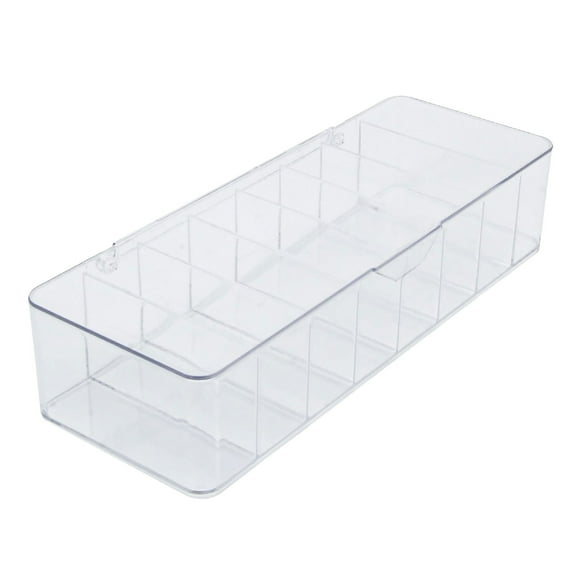 Rovga Storage Organizer Binsplastic Cable Management Box Clear Power Cord Organizer With Compartments Electronics Organizer For Office Home Use Desk Accessories Storage For Stationery Supplies