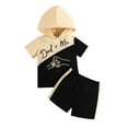 thumbnail image 1 of Rovga Summer Child Outfits Infant Baby Boy Casual Letter Printed Shorts Set T-Shirt And Elastic Waist Shorts 2Pcs Clothes Cute Baby Clothing, 1 of 7