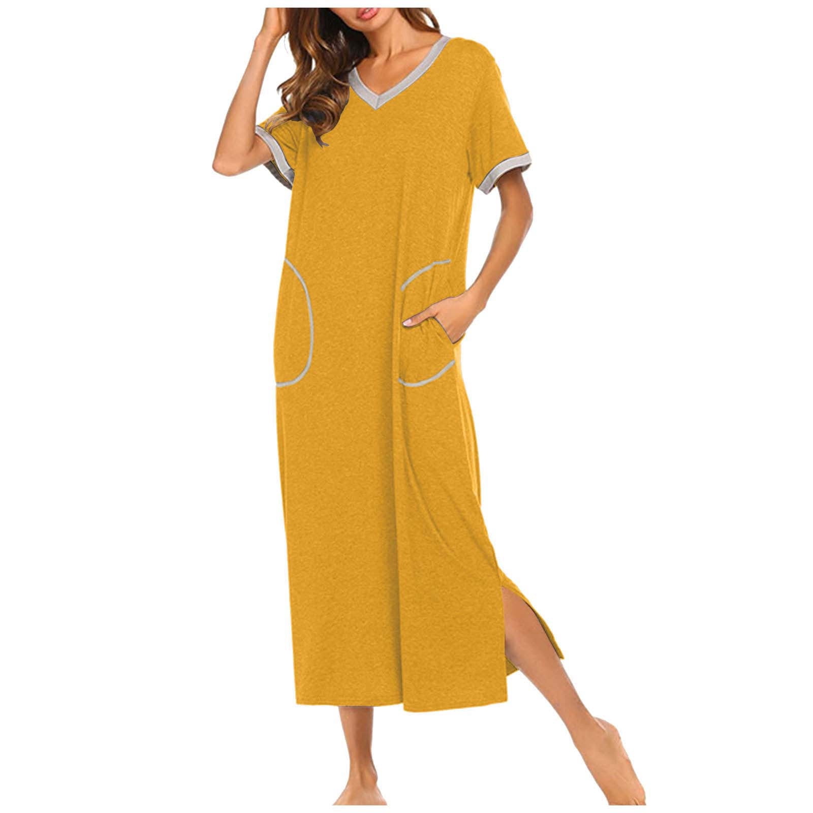 Rovga Summer Pajamas For Women Short Sleeve Nightgown Sleepwear Ultra