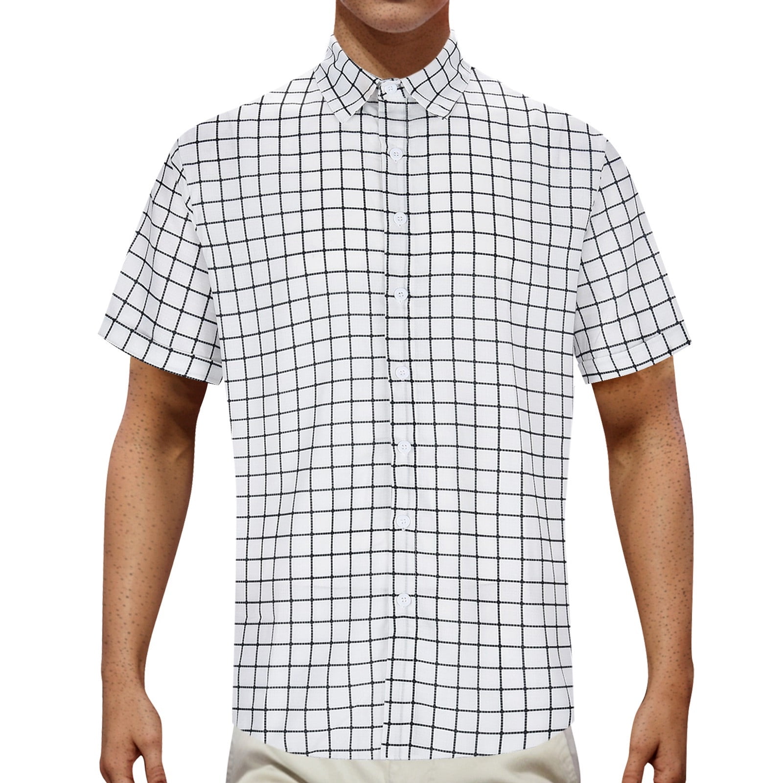 Vintage white plaid printed button pullover hotsell