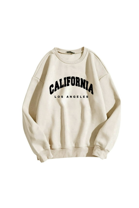 Sweatshirts Women Casual Long Sleeve Graphic Crew Neck Sweatshirts Pullover Tops Female Outwear