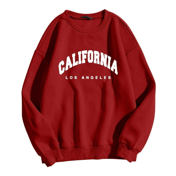 Rovga Sweatshirts Women Casual Long Sleeve Graphic Crew Neck Sweatshirts Pullover Tops Simple Outwear