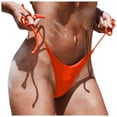 thumbnail image 1 of Rovga Swimsuit For Women 2024Lace Up Low Waist Brazilian Bikini Bottom Swimwear Briefs Beachwear Brazilian Bikini Bottom Side Tie Thong Bathing Swimbottom Orange M, 1 of 6