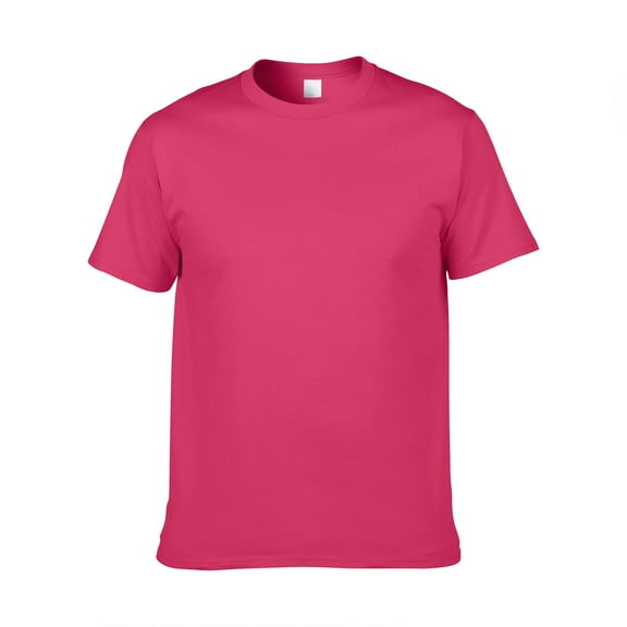 Rovga T Shirt For Boys Girls Round Neck Short Sleeve Shirt Solid Color Simple Tops Summer Casual Daily Wear Hot Pink 7-8 Years