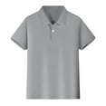 thumbnail image 1 of Rovga T Shirt For Boys Solid Color Round Neck Short Sleeve Outfits Summer Tops Tee Adorable Basic Clothes 7-8 Years Grey, 1 of 6