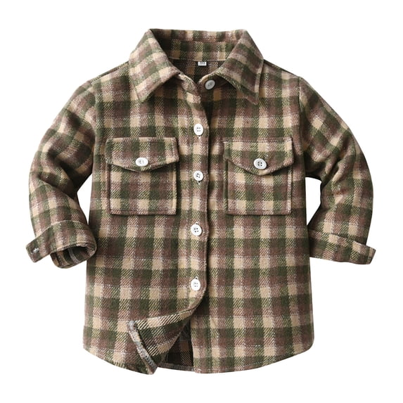 Rovga T Shirt For Boys Solid Color Tee Round Neck Long Sleeve Outfits Tops Fall Winter Adorable Basic Clothes 3-4 Years Khaki