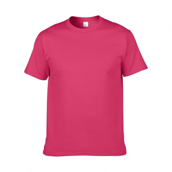 Rovga T Shirt For Kid Boys Girls Solid Color Shirt Summer Short Sleeve Round Neck Tops Simple Casual Adorable Tees Hot Pink 4-5 Years