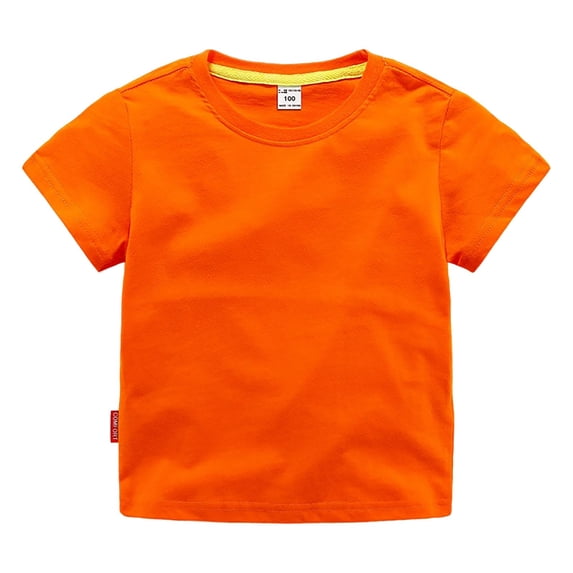 Rovga T Shirts For Boys Girls Baby Child Kid Crewnecak Short Sleeve Shirt Solid Color Trendy Tops Summer Casual Daily Wear C 7-8 Years