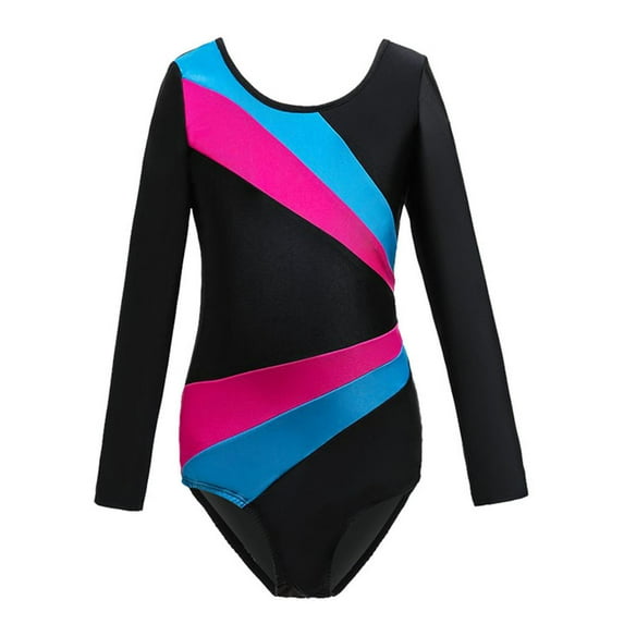 Rovga Teen Clothes For Girls Leotards Gymnastics Outfits Kids 1 Piece Colorful Long Sleeve Dancewear Cute Daily Wear Blue 11-12 Years
