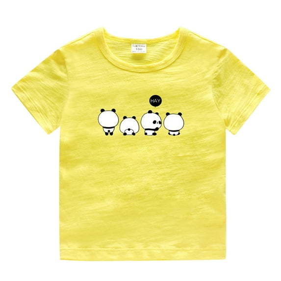 Rovga Toddler Boy Tee Tops Summer Short Sleeve Panda Cartoon Prints T Shirts Tops Outwear Cute Fashion Boys Tshirts