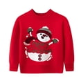 thumbnail image 1 of Rovga Toddler Boys Girls Christmas Cartoon Snowman Sweater Long Sleeve Warm Knitted Pullover Xmas Tops Soft Comfortable Coat, 1 of 3