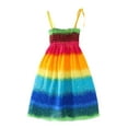 thumbnail image 1 of Rovga Toddler Kids Girls Floral Bohemian Rainbow Flowers Sleeveless Beach Straps Dress Princess Clothes Sundress, 1 of 3