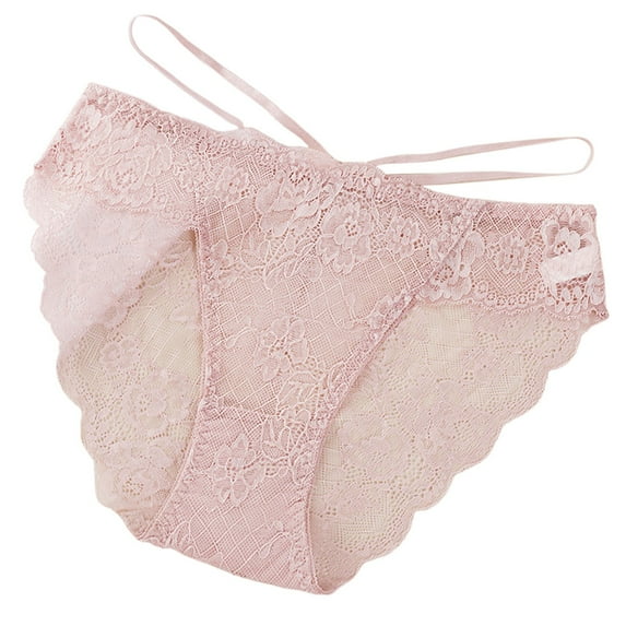 Rovga Underwear Lace Briefs Solid Color Traceless Butterfly Strap Panties Women Female Romantic Underpanties