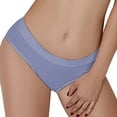 thumbnail image 1 of Rovga Underwear Women Solid Color Casual Thin Seamless Mid-Waist Threaded Briefs Underpants Comfort Breathable Brief, 1 of 4
