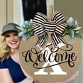 thumbnail image 1 of Rovga Welcome Door Sign 2024 Last Name Year Round Front Door Wreath 26 Last Names Alphabet Door Plate Front Door Decoration Garland X 30*30Cm, 1 of 5