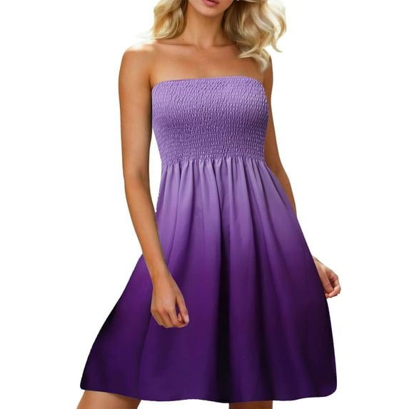 Rovga Women Dress Fashion Sleeveless Backless Mini Sundress Off-Shoulder Dress Stylish Dailywear