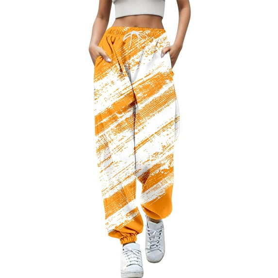 Rovga Women Pants Casual Trousers Daily Long Elastic Legging Floral Printed High Waistband Fashion Sweat Pant Comfy Outwear