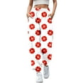 thumbnail image 1 of Rovga Women Pants Daily Casual Trousers Long Elastic Legging Floral Printed High Waistband Fashion Sweat Pant Leisure Streetwear, 1 of 4