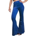 thumbnail image 1 of Rovga Women Pants Elastic High Waist Flared Pants Casual Trousers For Women Pants Comfy Streetwear, 1 of 5