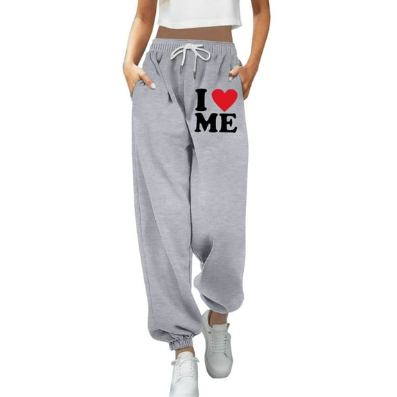Rovga Women Pants Lined Straight Bottom High Waist Sweatpants Joggers Pants Workout Casual Trousers Pants Pockets Stylish Streetwear
