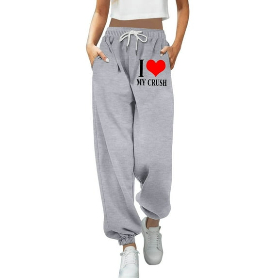 Rovga Women Pants Lined Straight Bottom High Waist Sweatpants Joggers Pants Workout Yoga Pants Pockets Classic Bottoms
