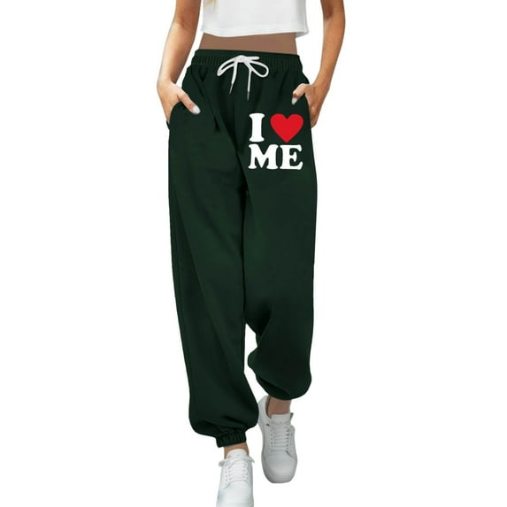 Rovga Women Pants Lined Straight Bottom High Waist Sweatpants Joggers Pants Workout Yoga Pants Pockets Classic Bottoms