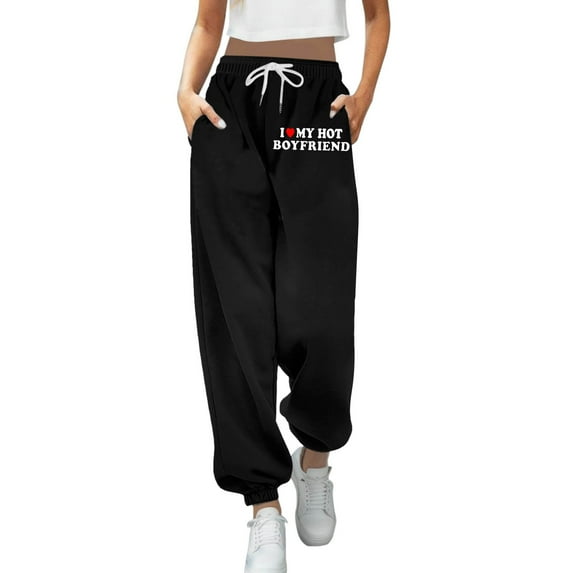 Rovga Women Pants Lined Straight Bottom High Waist Sweatpants Joggers Pants Workout Yoga Pants Pockets Classic Streetwear