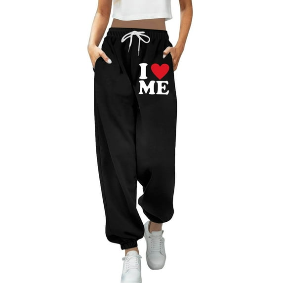 Rovga Women Pants Lined Straight Bottom High Waist Sweatpants Joggers Pants Workout Yoga Pants Pockets Leisure Streetwear