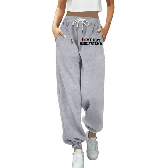 Rovga Women Pants Lined Straight Bottom High Waist Sweatpants Joggers Pants Workout Yoga Pants Pockets Leisure Streetwear