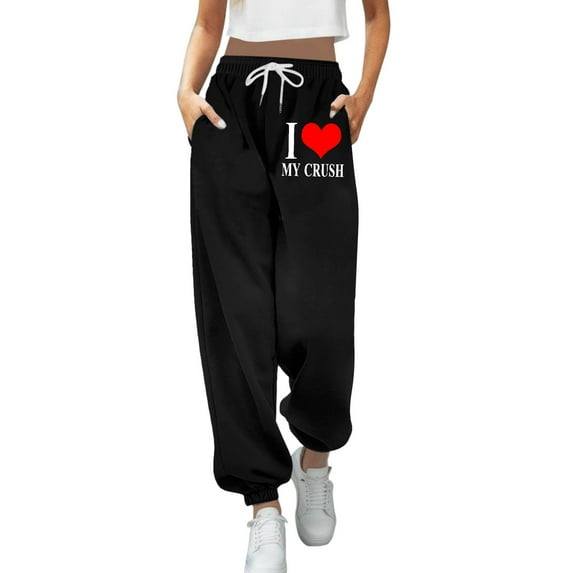 Rovga Women Pants Lined Straight Bottom High Waist Sweatpants Joggers Pants Workout Yoga Pants Pockets Relaxed Bottoms