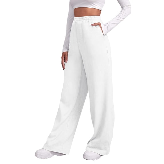 Rovga Women Pants Straight Sweatpants Lined Joggers Pants Workout High Waist Yoga Pants Pockets Travel Streetwear