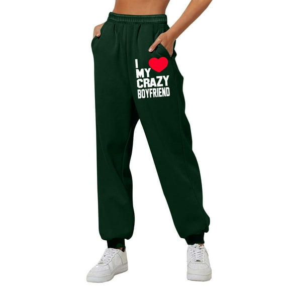 Rovga Women Pants Workout High Waist Yoga Pants Pockets Lined Straight Bottom Sweatpants Joggers Classic Streetwear