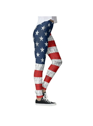 MRULIC yoga pants Custom USA Color Skinny Pilates Women Leggings Pants For  Yoga Patriotic American Flag Running Yoga Pants Black + L 