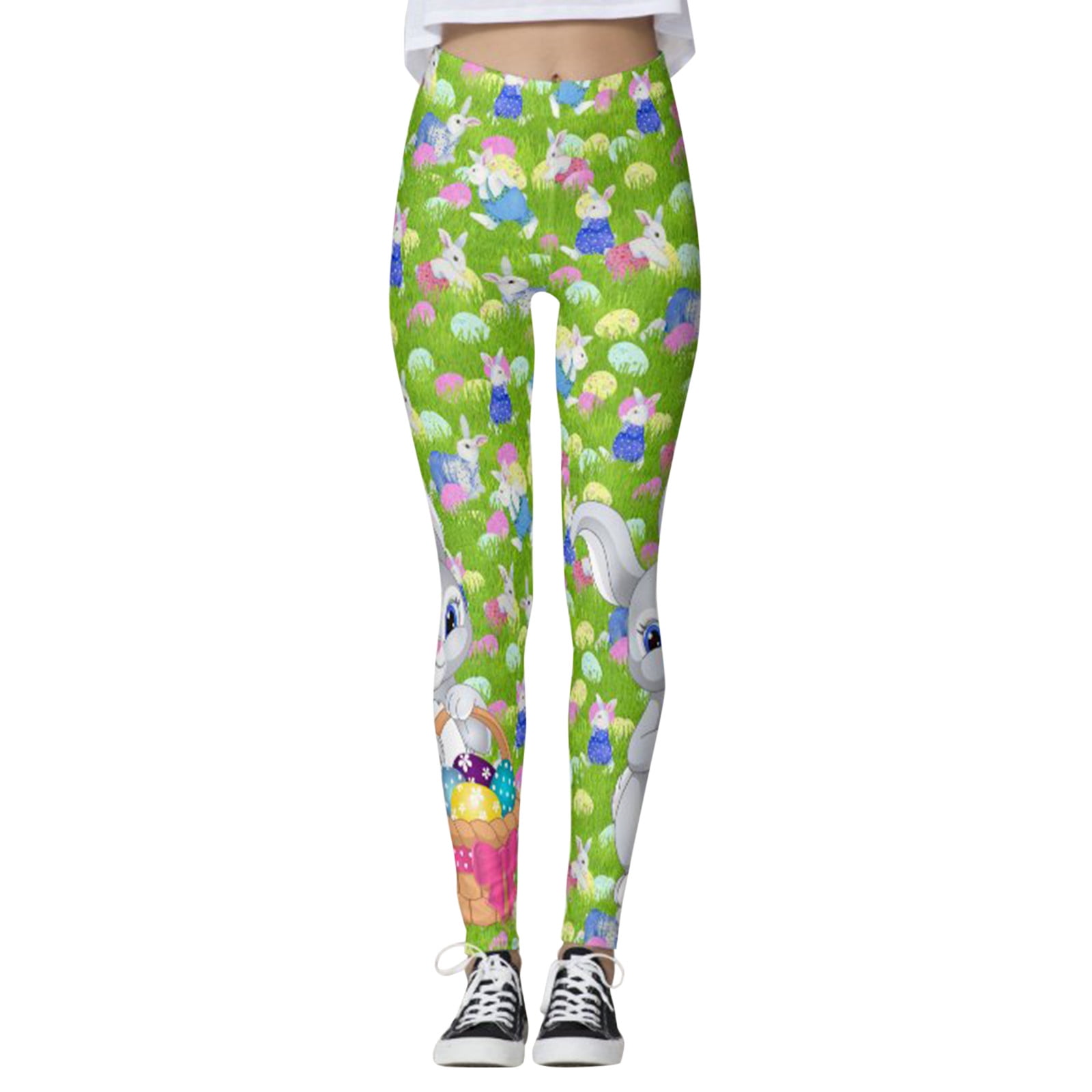 Rovga Women'S Leggings Yoga Pants Easter Day For Print High Waist Yoga