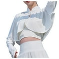 thumbnail image 1 of Rovga Women'S Swimwear Cover Ups Long Sleeve Sunscreen Clothing Ice Silk Summer Thin Jacket Outdoor Riding Sunshade Clothing One Size White, 1 of 7