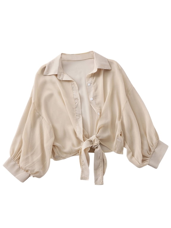 Women'S Swimwear Cover Ups Solid Color Long Sleeve Spun Small Jacket Shirt Summer All Kinds Of Loose Small Outer Wear Sunscreen Clothing Ladies Cardigan With Thin Small Upper Garment Xl Khaki