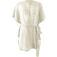 thumbnail image 1 of Rovga Women'S Swimwear Cover Ups Solid Color Short Sleeve Hollowed Out Knitted Cardigan Sunscreen Smock Beach Dress Long Sleeved Swimsuit Knitted Beach Jumpsuit L White, 1 of 3