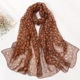 thumbnail image 1 of Rovga Women Scarf Solid Color Elegance Small Floral Printing Long Soft Wrap Scarf Ladies Shawl Scarvessummer Gift Coffee, 1 of 2