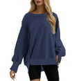 thumbnail image 1 of Rovga Women Sweatshirts Daily Home Outdoor Solid Color Long Sleeve O-Neck Pullover Top Sweatshirt Leisure Dailywear, 1 of 5