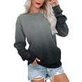 thumbnail image 1 of Rovga Women Sweatshirts Gradient Printed Casual O-Neck Sweatshirt Long Sleeve Top Cute Loose Pullover Stylish Dailywear, 1 of 6