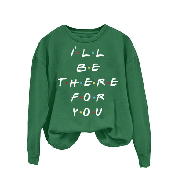 Rovga Women Sweatshirts Valentine's Day O-Neck Sweatshirt Long Sleeve Sweatshirt Holiday Pattern Shirt Stylish Streetwear