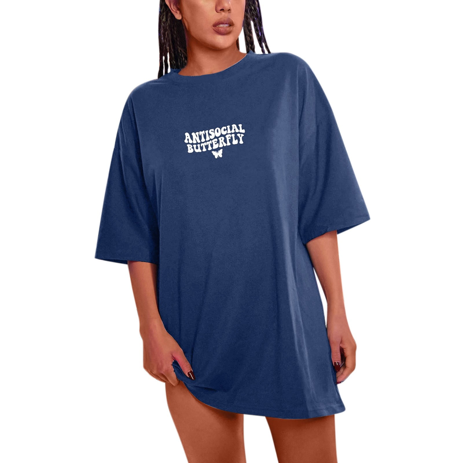 Rovga Women T-Shirts Printed T-Shirt Graphic Drop Shoulder Tee Graphic T Shirts - Walmart.com