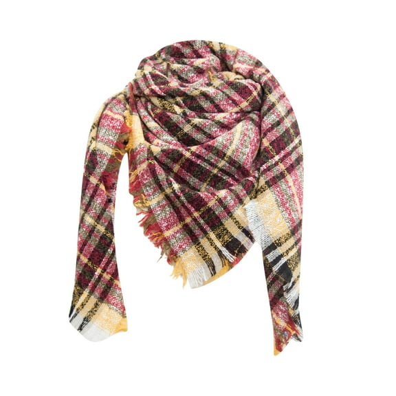 Rovga Womens Scarves & Wraps Women Fall Winter Scarf Classic Tassel Plaid Scarf Warm Soft Large Blanket Wrap Shawl Scarves