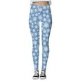 thumbnail image 1 of Rovga Workout Leggings For Women High Waist Skinny Control Workout Yoga Running Pants Running Christmas Santa Party Snowman Leggings Relax Fit Daily Wear Light Blue 2Xl, 1 of 5