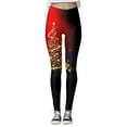 thumbnail image 1 of Rovga Workout Leggings For Women High Waist Tight Multicolor Cartoon Printed Pants Skinny Running Xmas Santa Party Snowman Leggings Relax Fit Daily Wear Black S, 1 of 5