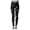 thumbnail image 1 of Rovga Workout Leggings For Women Soft Stretchy Tummy Control High Waist Workout Yoga Running Pants Skinny Tight Santa Party Snowman Leggings Relax Fit Daily Wear Black L, 1 of 5