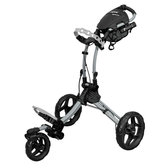 Rovic Model RV1S 2.0 Golf Push Cart with 360 Degree Swivel Front Wheel, Foldable 3-Wheel Walking Golf Cart (Silver)