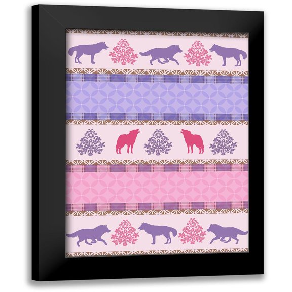 Roving Wolf Pattern 11x14 Black Modern Framed Museum Art Print Titled - Art Licensing Studio