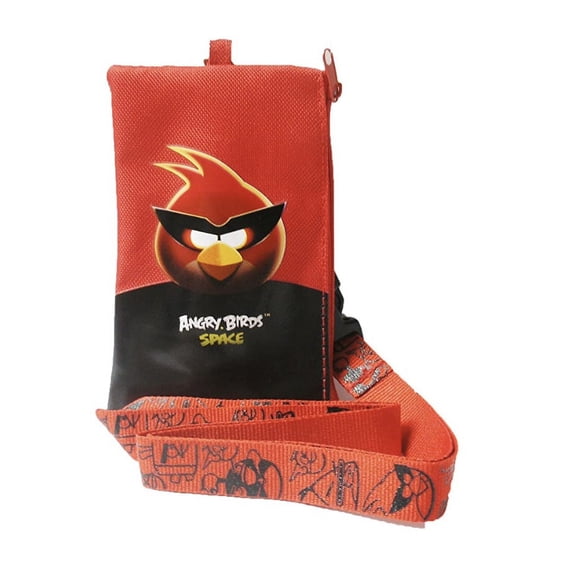 Rovio Red Angry Birds Coin Purse with Lanyard - Angry Birds Travel Pouch