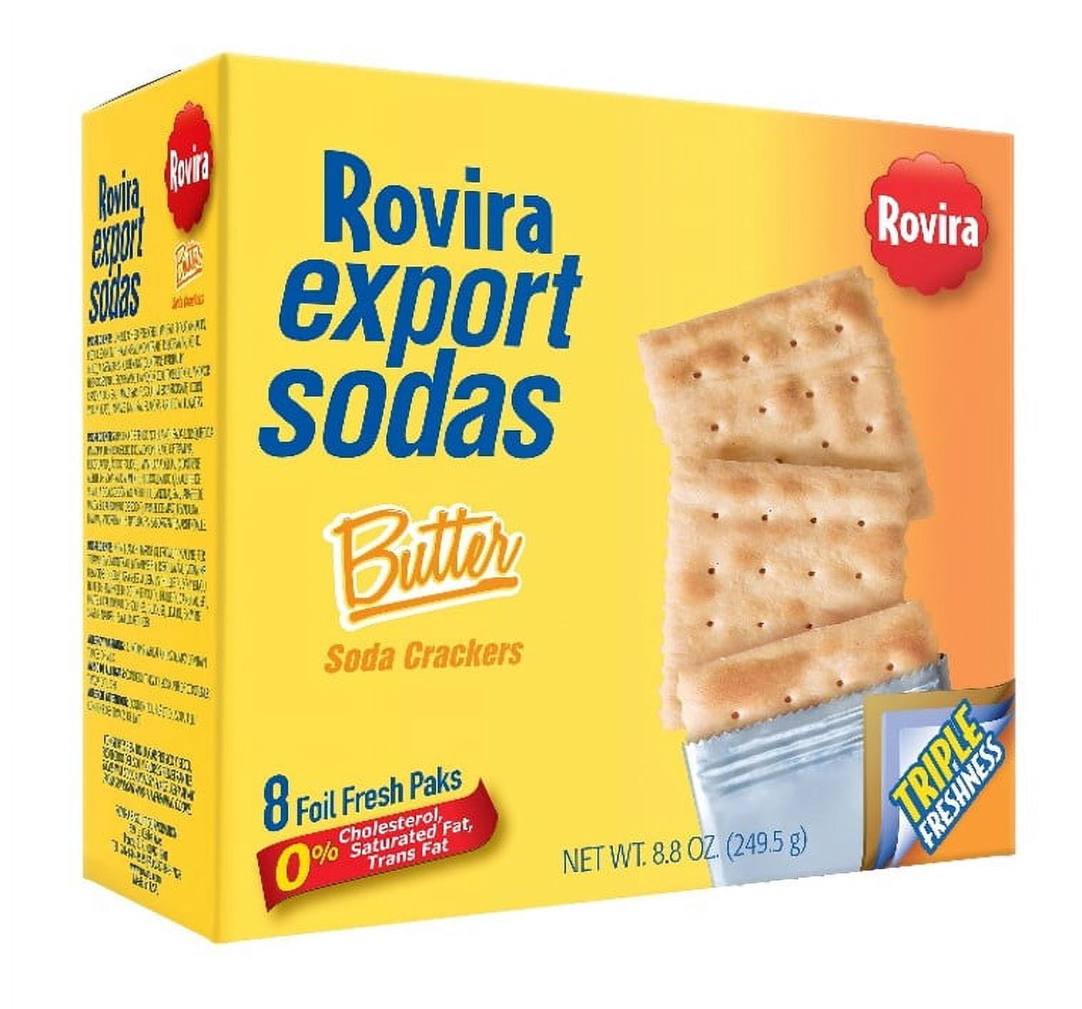 Rovira Export Sodas Butter Soda Crackers, 8.8 oz Box